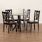 Baxton Studio Valda Modern Two-Tone Dark Brown and Walnut Brown Finished Wood 5-PC Dining Set 178-11384-10900-Zoro - alternate 9